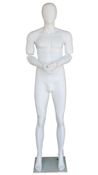 Ft Abstract Matte White Fiberglass Mannequin With Adjustable Arms