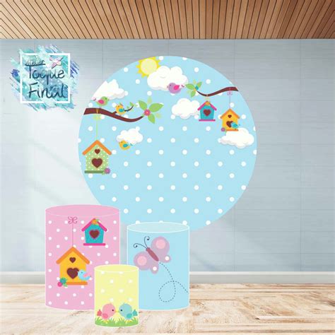 Kit Painel Sublimado Capa De Cilindro Jardim Encantado Elo