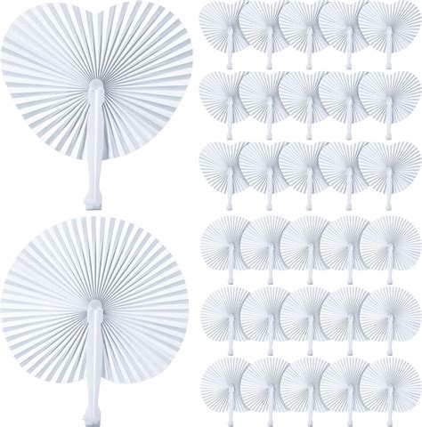 Amazon Jetec 60 Pcs Folding White Paper Fans Folding Wedding Round