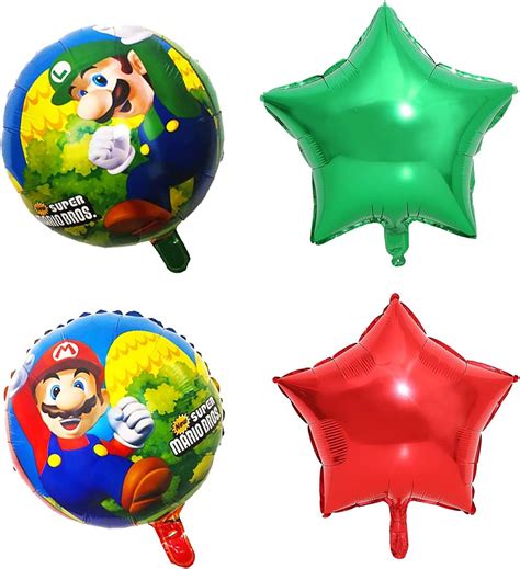 Buy Fantasyon Super Mario Birthday Decoration Balloons, Stars, Parties, Cute, Happy Birthday ...