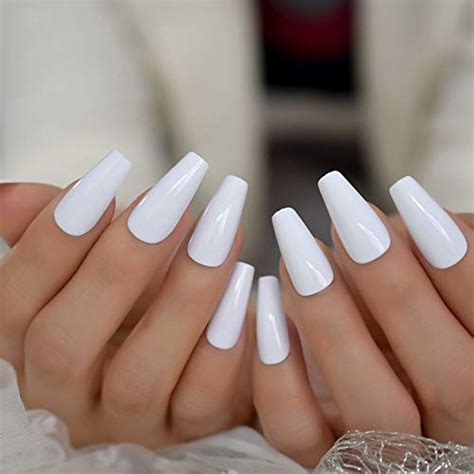 Getuscart Coolnail Pcs Plain White Coffin False Nail Tips Acrylic