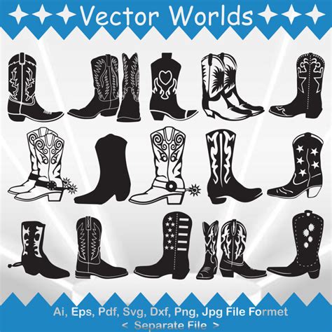 Cowboy Boots Svg Vector Design Masterbundles