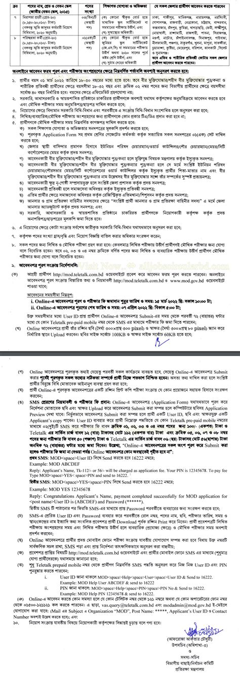 Ministry Of Defence Job Circular Mod Gov Bd