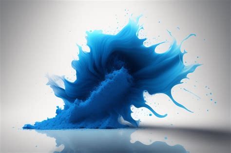 Una Salpicadura De Pintura Azul En Un Fondo Blanco Foto Premium