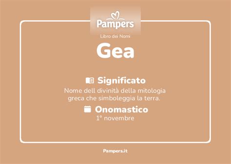 Gea Significato Del Nome E Onomastico Pampers It