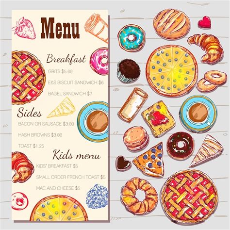 vector food top view menu