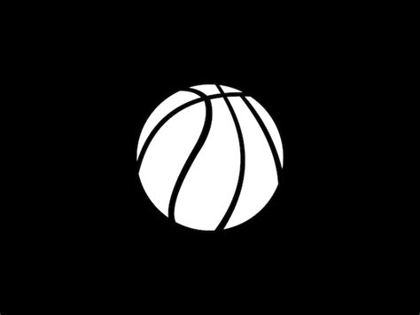 Premium Vector | A white basketball with black lines is lit up in a ...