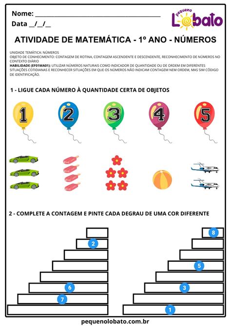 Atividade Ludica Matematica 1 Ano