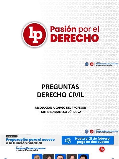 Resolución De Preguntas De Derecho Civil Lp Pdf Gratis Pdf Posesión