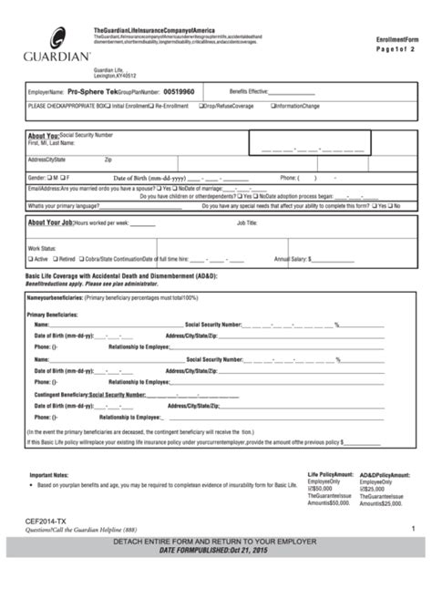 Top 14 Guardian Life Insurance Forms And Templates Free To Download In