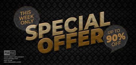 Banner De Oferta Especial Con Efecto De Texto De Estilo 3d Editable De