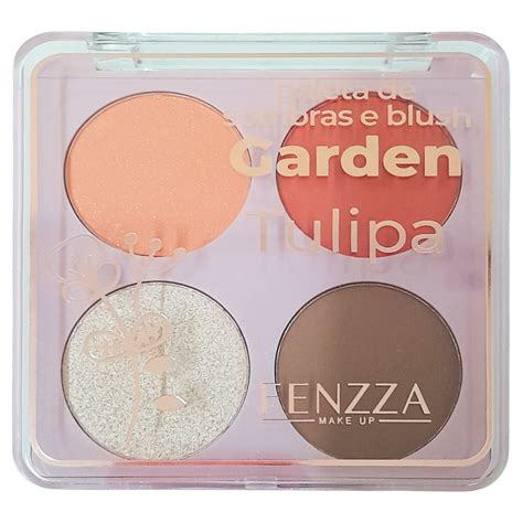 Paleta De Sombras E Blush Garden Fenzza Revenda Make Virtual Make