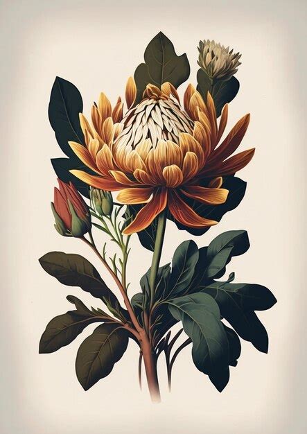 Premium Photo Botanical Flower Illustration