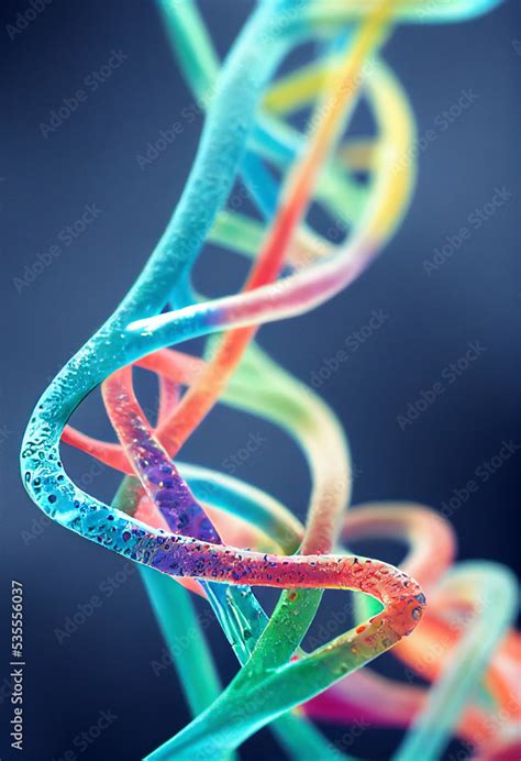 Vibrant DNA Double Helix Chromosomes Beautiful Medical Illustration