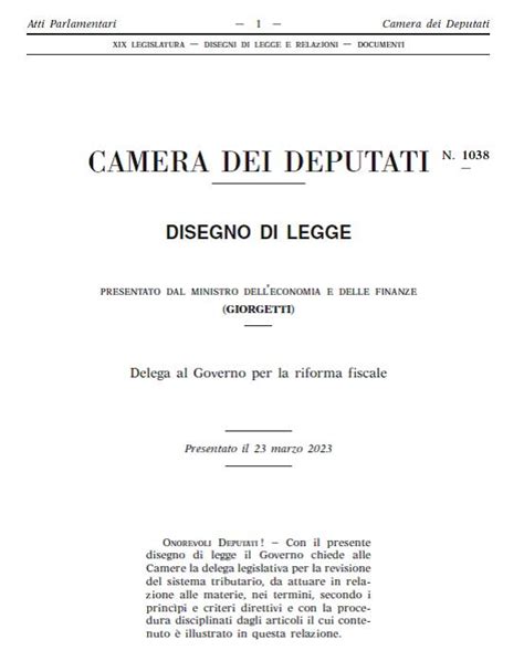 Il Ddl Per La Delega Al Governo Per La Riforma Fiscale Approda Alla