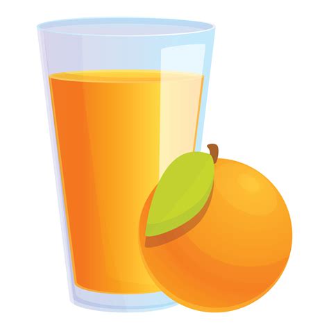 Orange Juice Glass Icon Cartoon Style Vector Art At Vecteezy