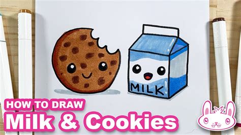 How To Draw Milk And Cookies Yummy Snack Food Youtube