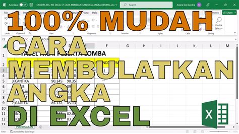 Cara Membulatkan Angka Di Excel YouTube