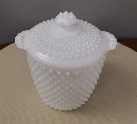 Vintage Hobnail Milk Glass Cookie Jar Furniture And Home Living Kitchenware And Tableware