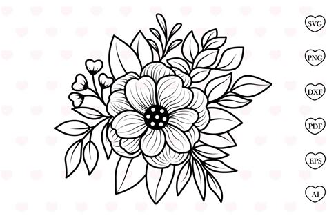 Flower Bouquet Svg Flower Svg Graphic By Tadashop Design · Creative Fabrica