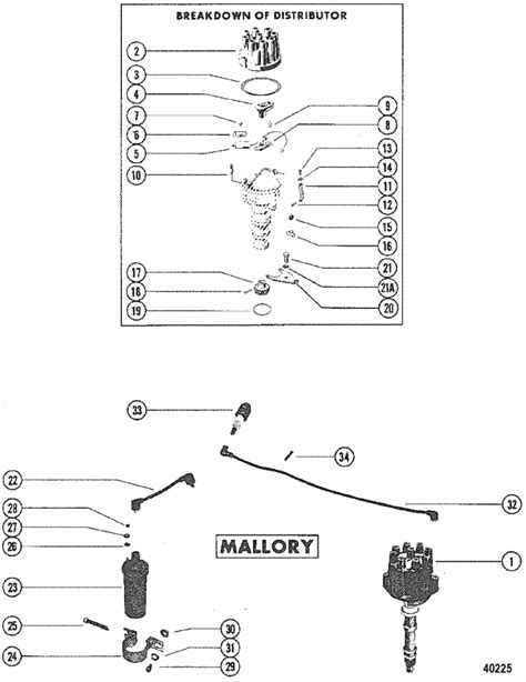 Mercruiser 228 4 Barrel Gm 305 V 8 1979 1982 Distributor Assembly Mallory Parts
