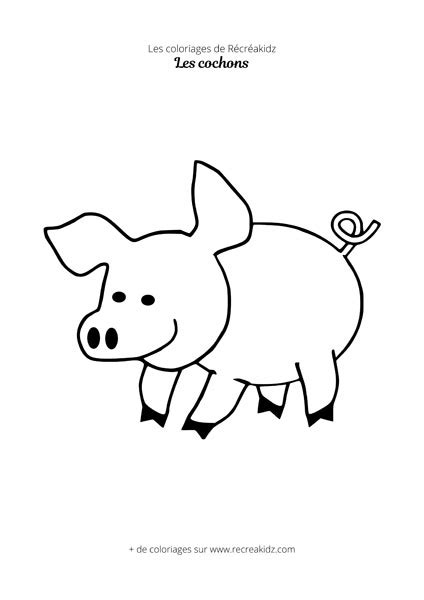 Coloriage cochon à imprimer en PDF Dessin cochon à colorier gratuit