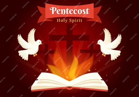 Premium Vector | Pentecost sunday illustration with flame and holy