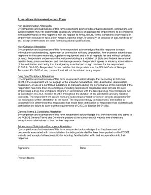 Fillable Online Attestations Acknowledgement Form Fax Email Print