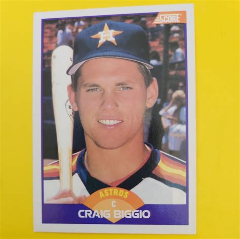 Score Craig Biggio Rookie Baseball Card Mint Free Shipping Ebay