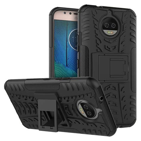 Dual Layer Rugged Tough Case For Motorola Moto G S Plus Black