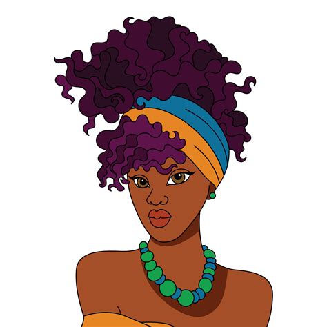 Beautiful African American Woman Turban Head Scarf Afro Girl Hairstyle