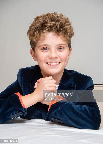 Roman Griffin Davis at the "Jojo Rabbit" Press Conference at the Four... News Photo - Getty Images