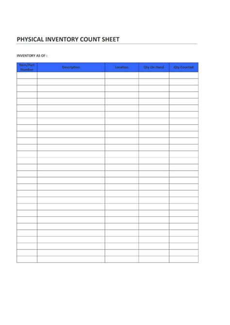 Printable Blank Inventory Spreadsheet Inventory Spreadshee Blank