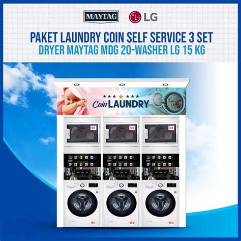 Jual Mesin Laundry Coin Set Washer Lg Kg Dryer Maytag Kg