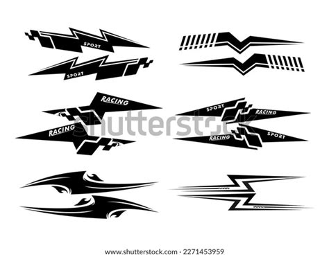 Sports Stripes Lightning Stickers Car Black Stock Vector (Royalty Free ...