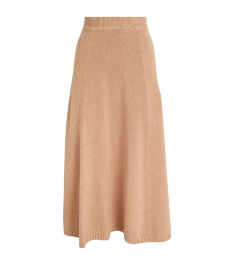 Womens JOSEPH Brown Silk Blend Midi Skirt Harrods UK