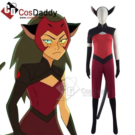 She Ra And The Princesses Of Power Catra Cosplay Costume Hollaween Party Suit With Ears