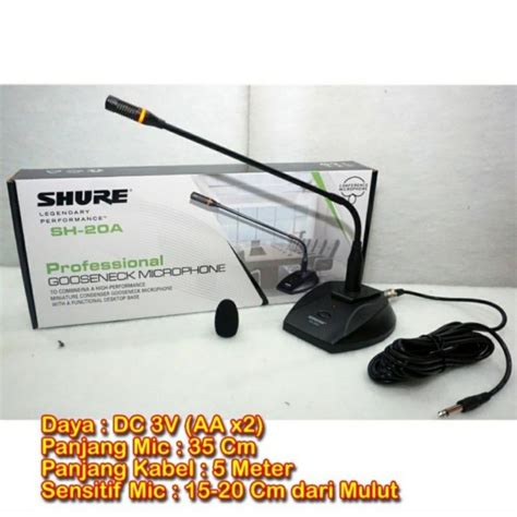 Jual Microphone Meja Shure Sh A Mic Podium Mikrofon Condensor Mik