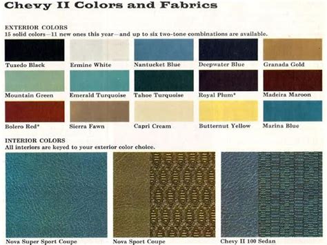 1967 Chevy Color Chart