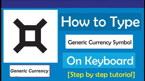 How To Type Generic Currency Symbol On Keyboard Youtube