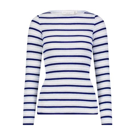 Val Crew Ls Navy Lee Rib Stripe Polkadot England