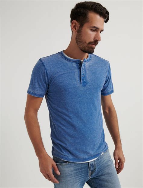 Lucky Brand Venice Burnout Henley Shirt In Blue For Men Lyst