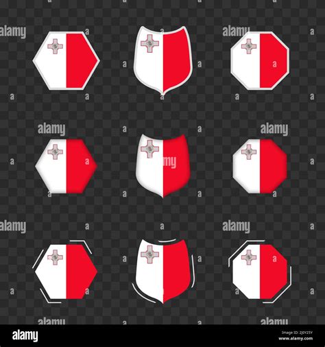 National Symbols Of Malta On A Dark Transparent Background Vector