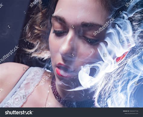 Brunette Smoking Images Stock Photos Vectors Shutterstock