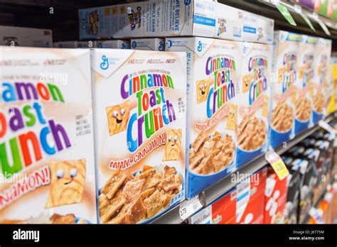 Boxes Of Cinnamon Toast Crunch Cereal On Shelves At A Grocery Store