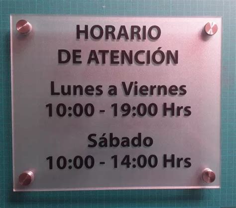 Letrero Horario De Atenci N X Cm Solo Texto Sin Logo Cuotas Sin