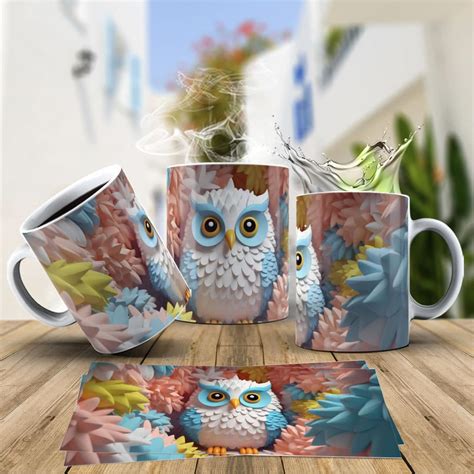 ESTAMPAS CORUJAS 3D CANECAS Ana Melim Studio Art