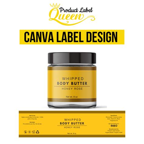 8x2 Body Butter Canva Label Template