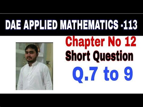 Dae Math St Year Applied Mathematics Chapter Short