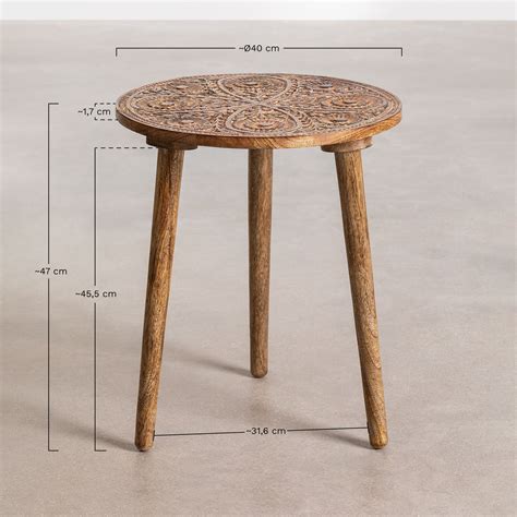 Table D Appoint Ronde En Bois De Manguier Cm Nanup Sklum